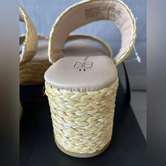 No Boundaries Women's Beige Woven Platform Sandals Size 11 - Picture 8 of 11